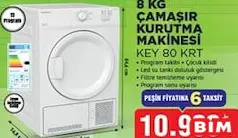 KEYSMART KEY 80 KRT 8 KG ÇAMAŞIR KURUTMA MAKİNESİ